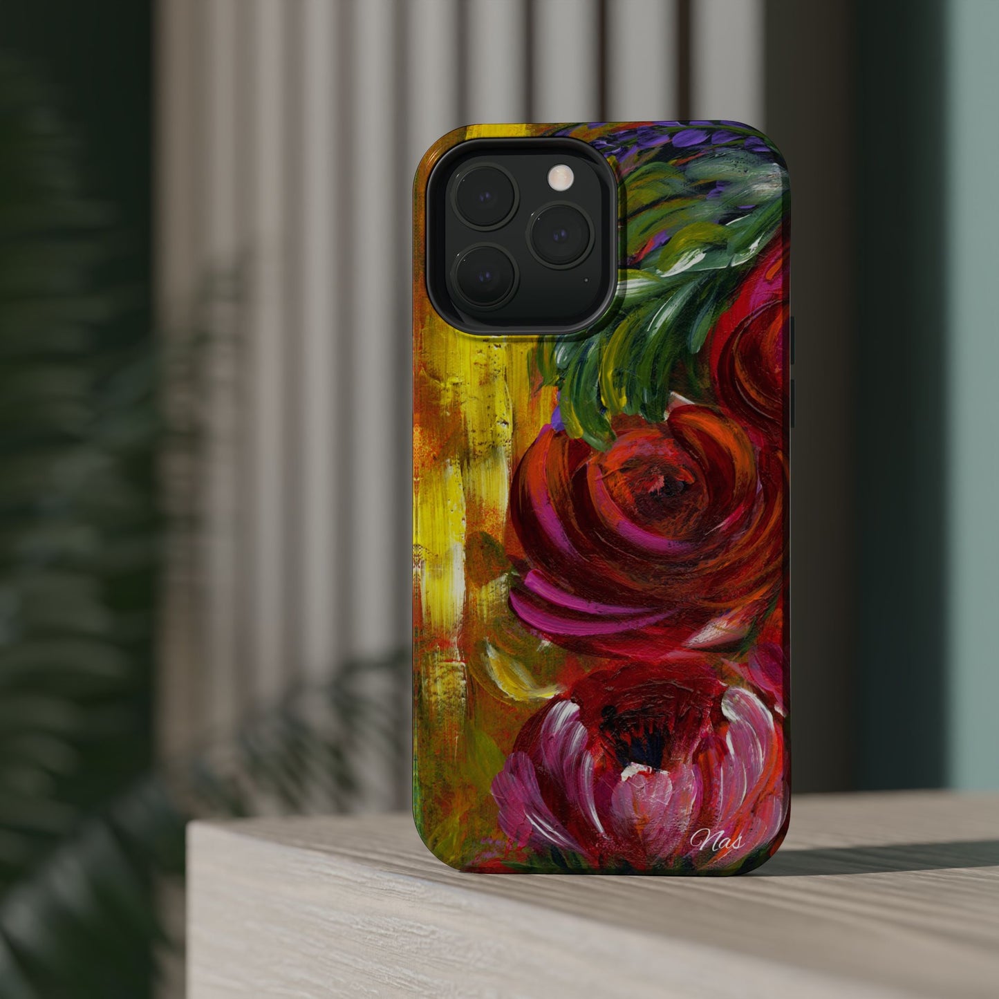 Peonies Phone Case -Original Art Design By Nadine A.S. , Gift for Her, Spring Accessory, Floral Lover, Mother's Day