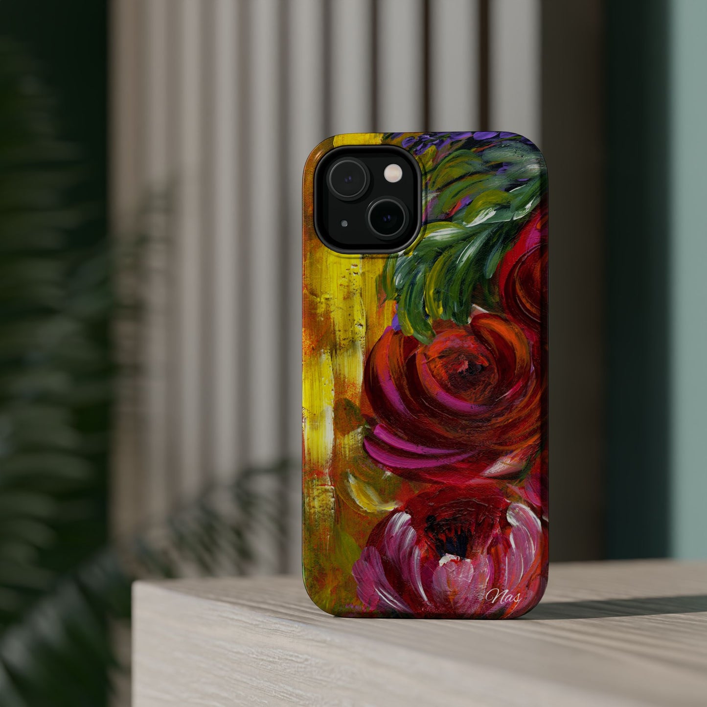 Peonies Phone Case -Original Art Design By Nadine A.S. , Gift for Her, Spring Accessory, Floral Lover, Mother's Day