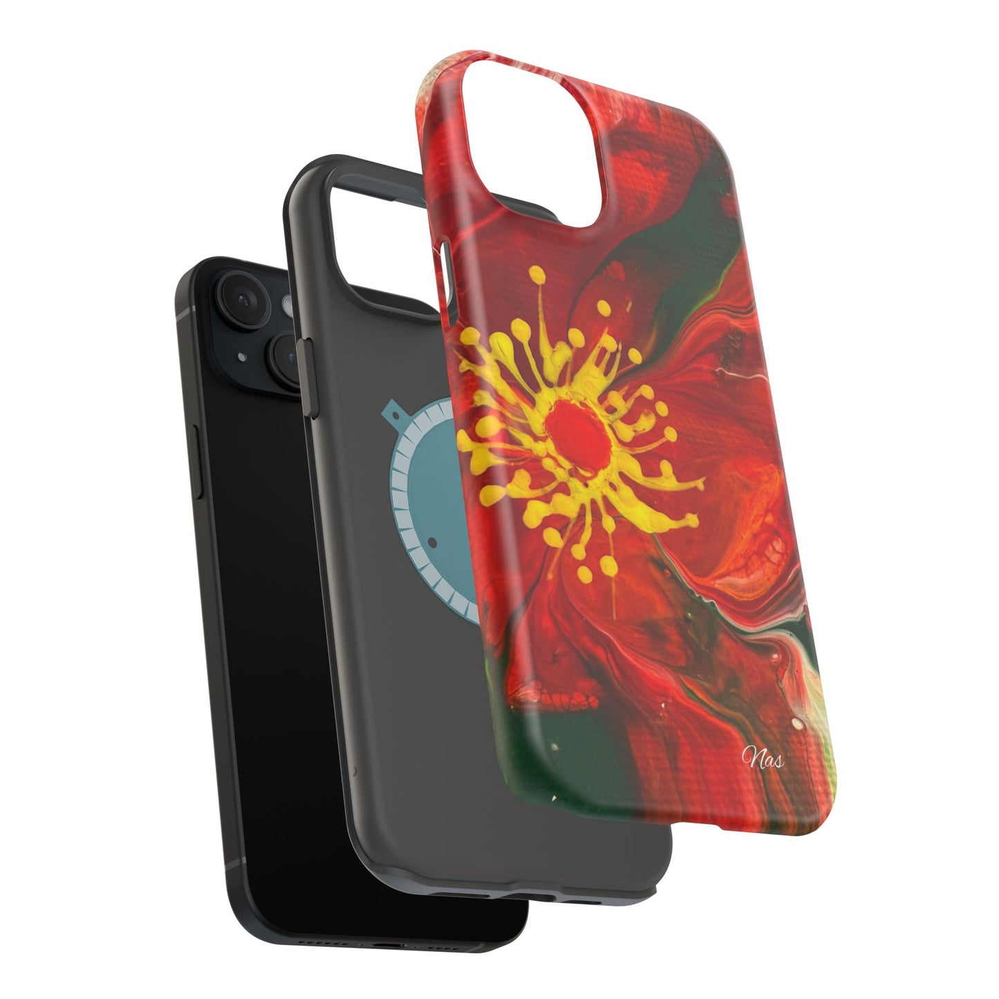 Vibrant Floral Phone Case -Original Art Design By Nadine A.S. , Gift for Her, Spring Accessory, Floral Lover, Mother's Day