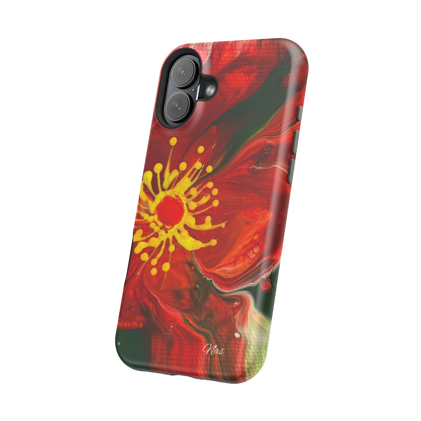 Vibrant Floral Phone Case -Original Art Design By Nadine A.S. , Gift for Her, Spring Accessory, Floral Lover, Mother's Day