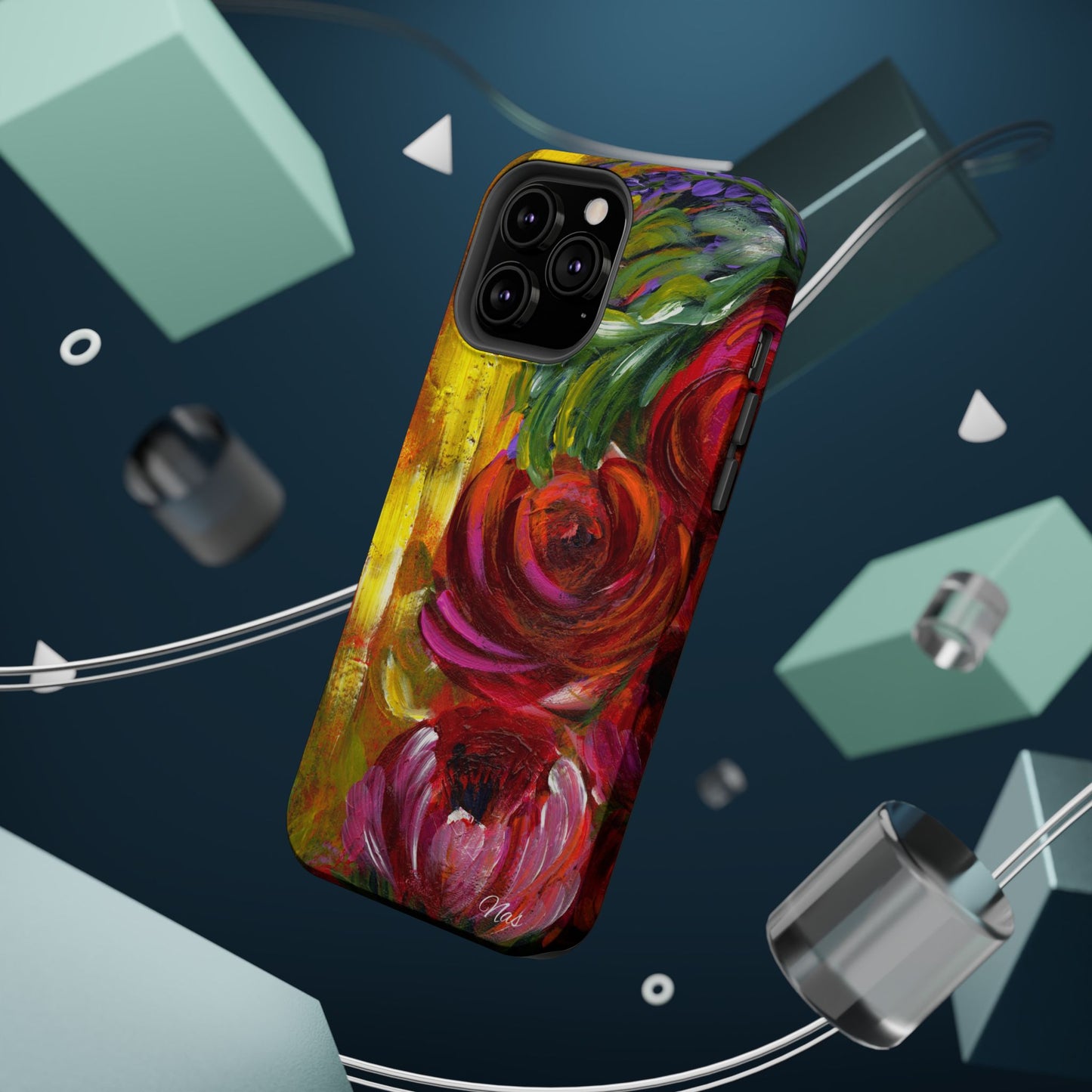 Peonies Phone Case -Original Art Design By Nadine A.S. , Gift for Her, Spring Accessory, Floral Lover, Mother's Day