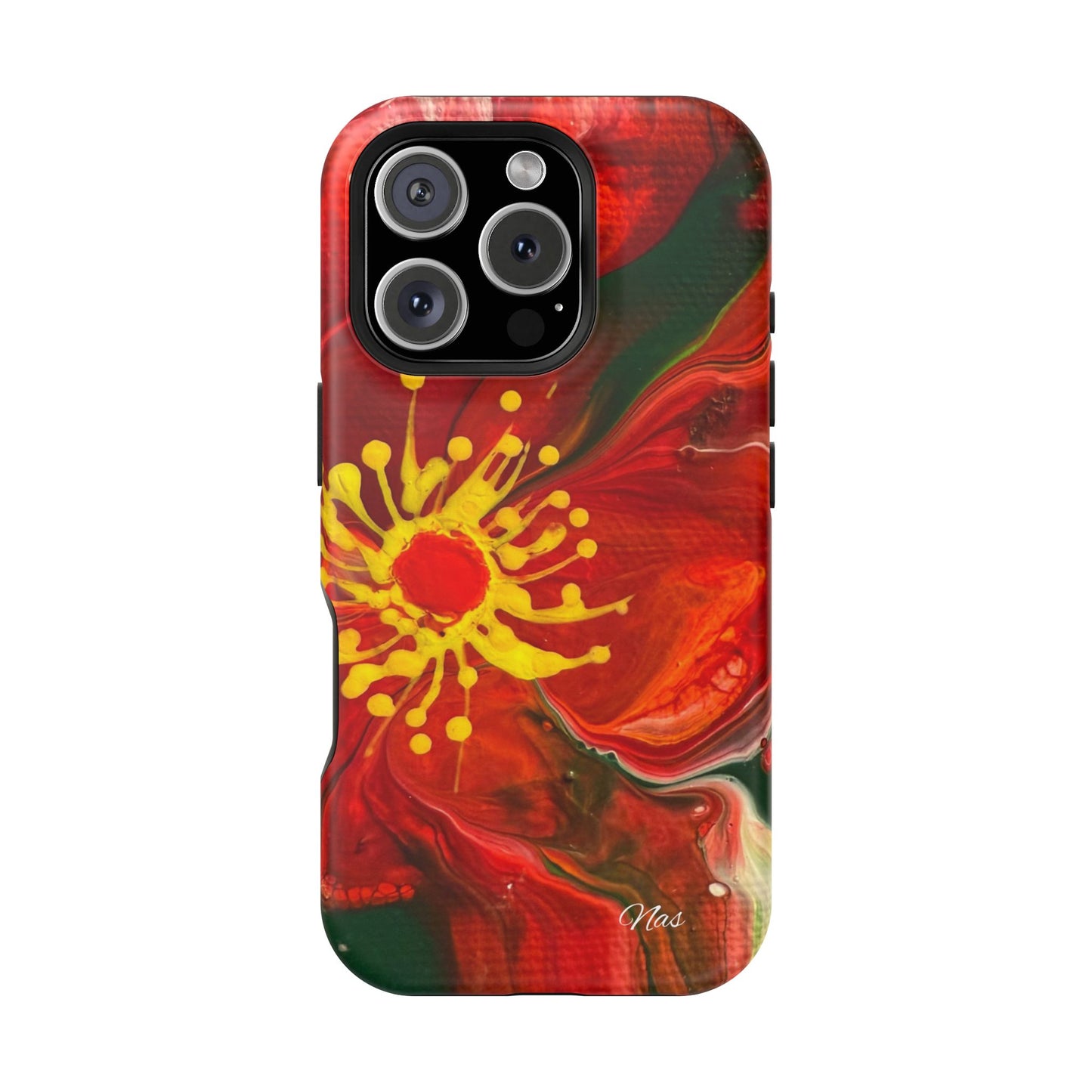 Vibrant Floral Phone Case -Original Art Design By Nadine A.S. , Gift for Her, Spring Accessory, Floral Lover, Mother's Day