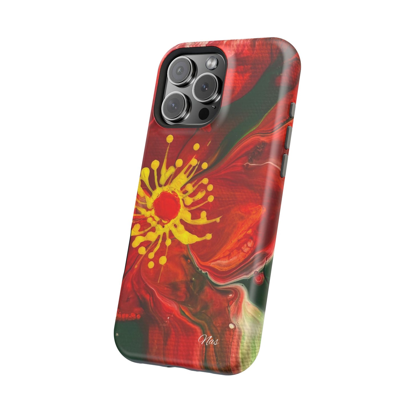 Vibrant Floral Phone Case -Original Art Design By Nadine A.S. , Gift for Her, Spring Accessory, Floral Lover, Mother's Day
