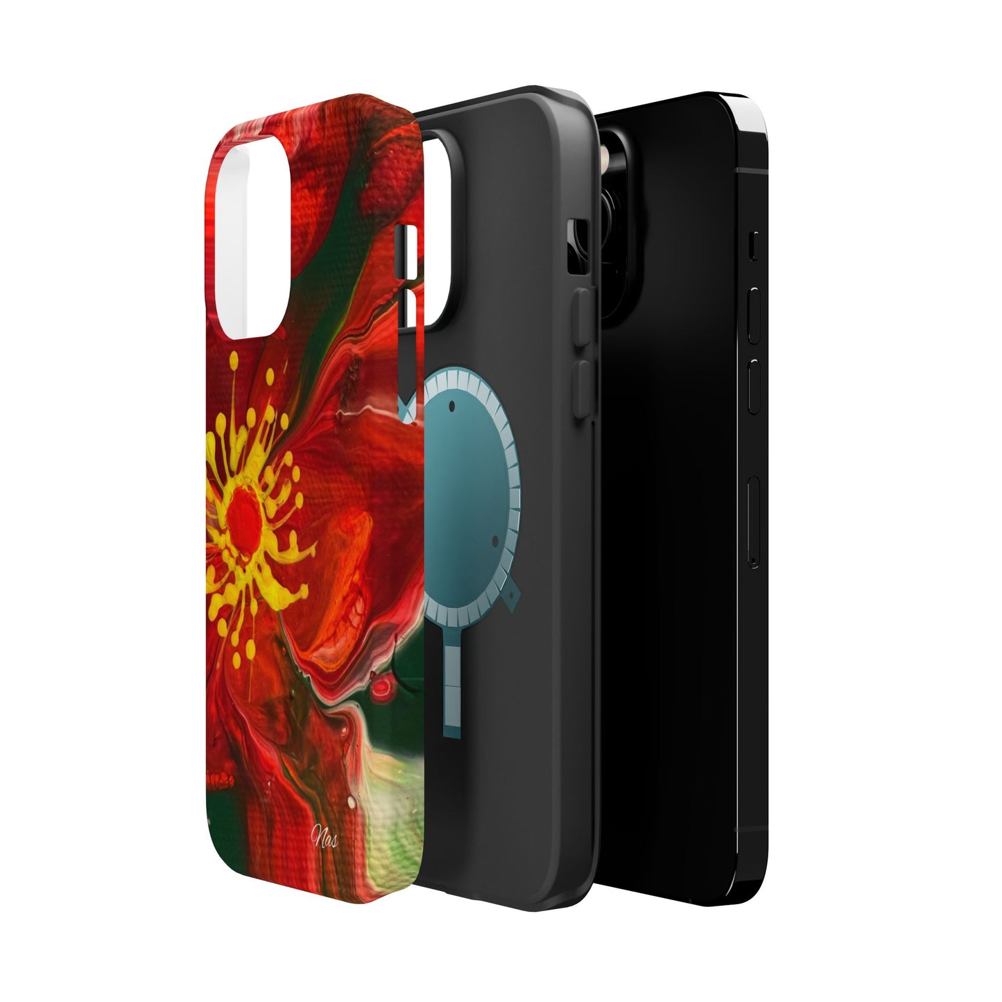 Vibrant Floral Phone Case -Original Art Design By Nadine A.S. , Gift for Her, Spring Accessory, Floral Lover, Mother's Day