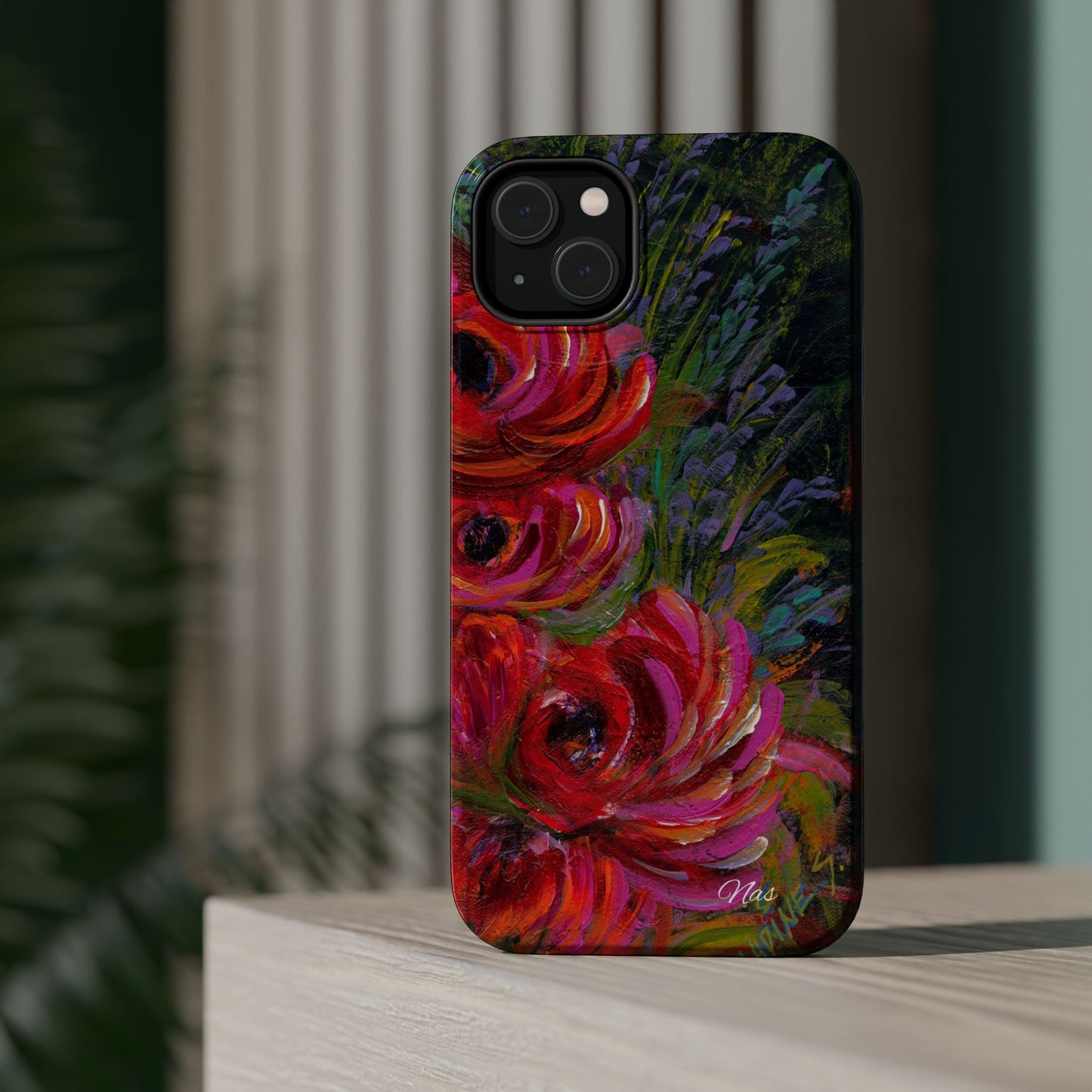 Peonies Phone Case -Original Art Design By Nadine A.S. , Gift for Her, Spring Accessory, Floral Lover, Mother's Day