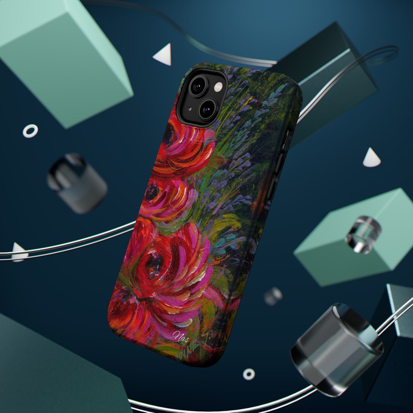 Peonies Phone Case -Original Art Design By Nadine A.S. , Gift for Her, Spring Accessory, Floral Lover, Mother's Day