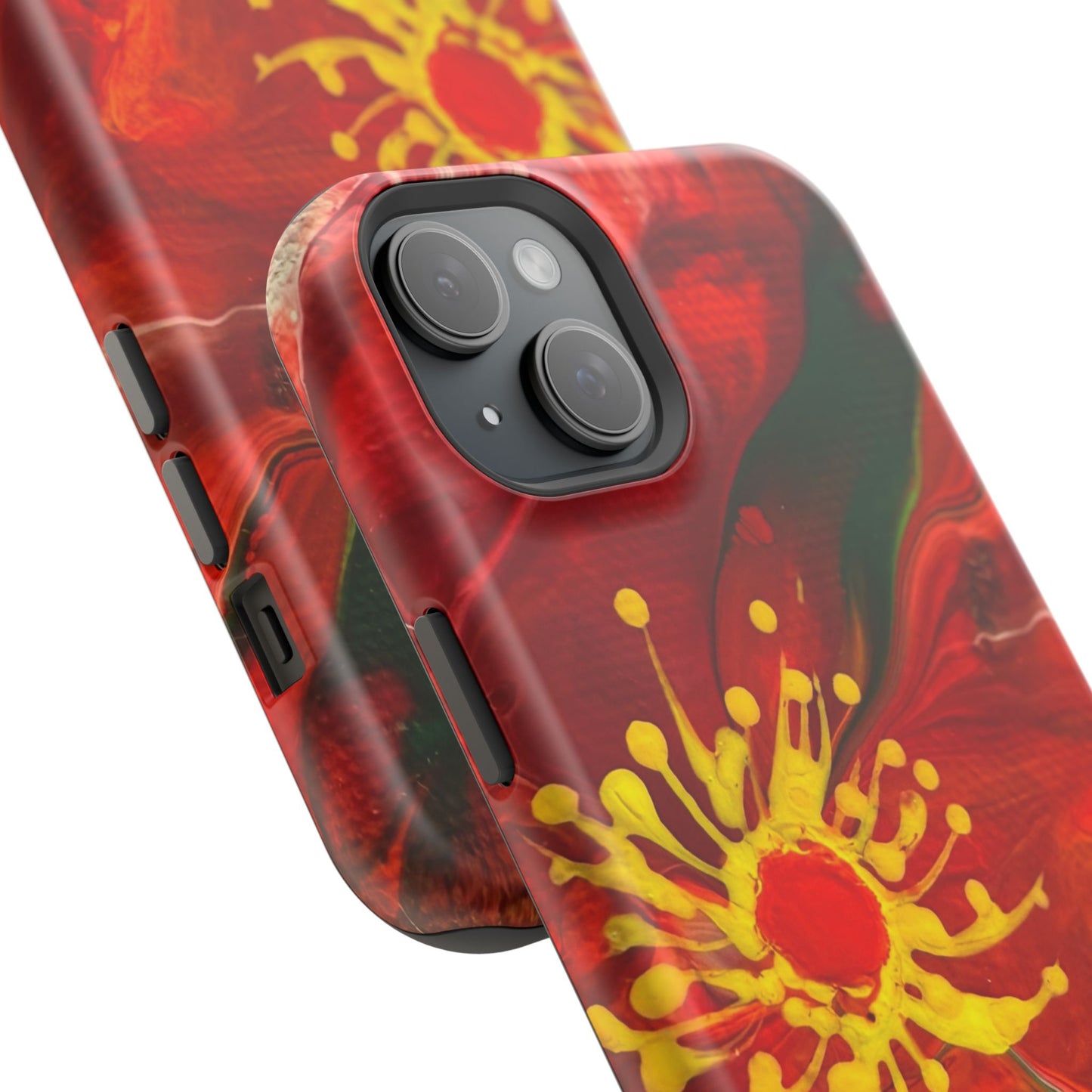 Vibrant Floral Phone Case -Original Art Design By Nadine A.S. , Gift for Her, Spring Accessory, Floral Lover, Mother's Day