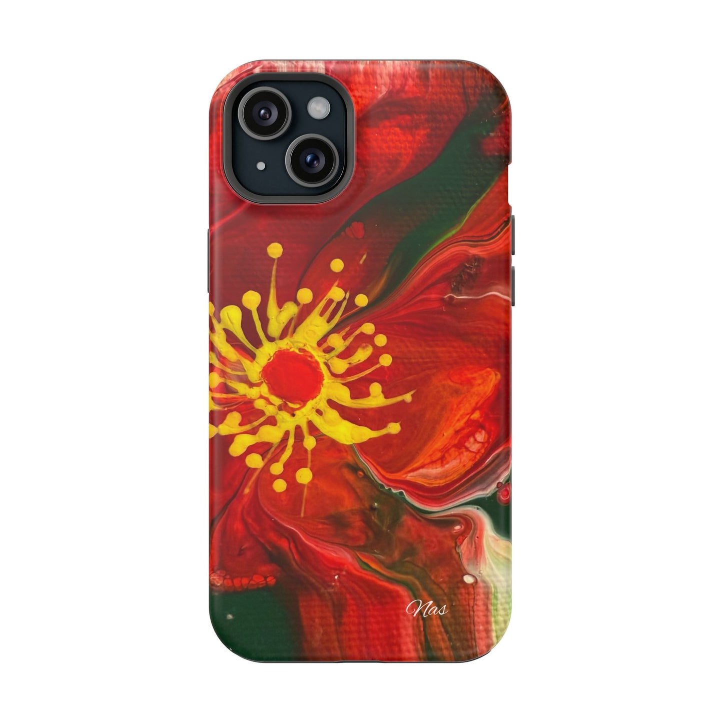 Vibrant Floral Phone Case -Original Art Design By Nadine A.S. , Gift for Her, Spring Accessory, Floral Lover, Mother's Day