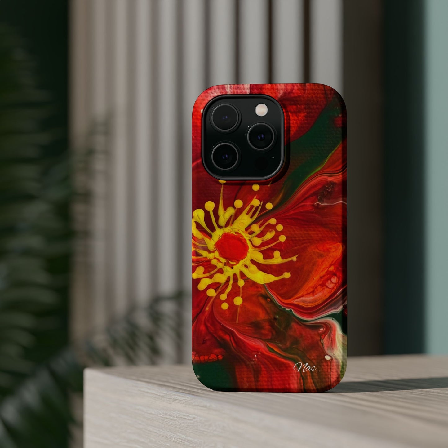 Vibrant Floral Phone Case -Original Art Design By Nadine A.S. , Gift for Her, Spring Accessory, Floral Lover, Mother's Day