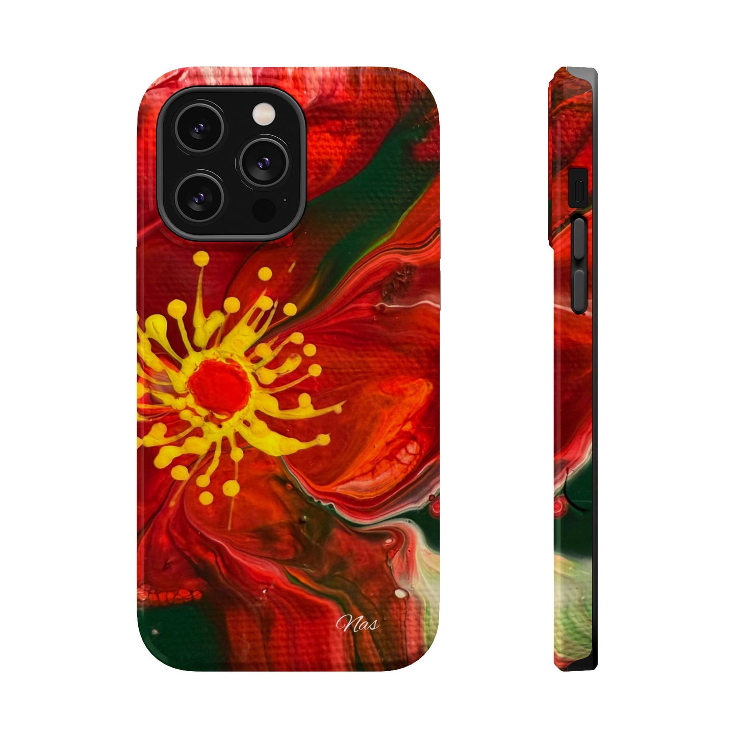 Vibrant Floral Phone Case -Original Art Design By Nadine A.S. , Gift for Her, Spring Accessory, Floral Lover, Mother's Day