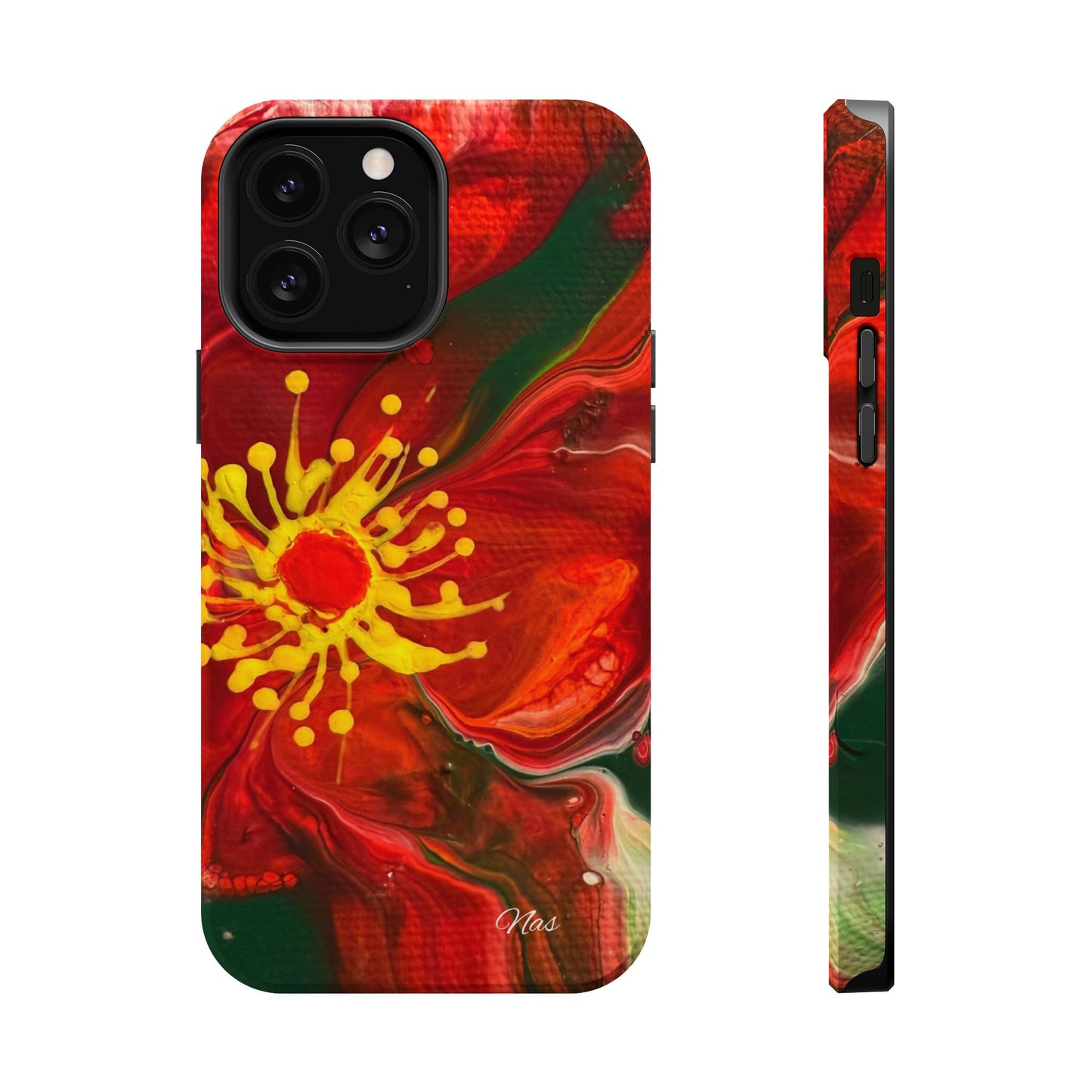 Vibrant Floral Phone Case -Original Art Design By Nadine A.S. , Gift for Her, Spring Accessory, Floral Lover, Mother's Day