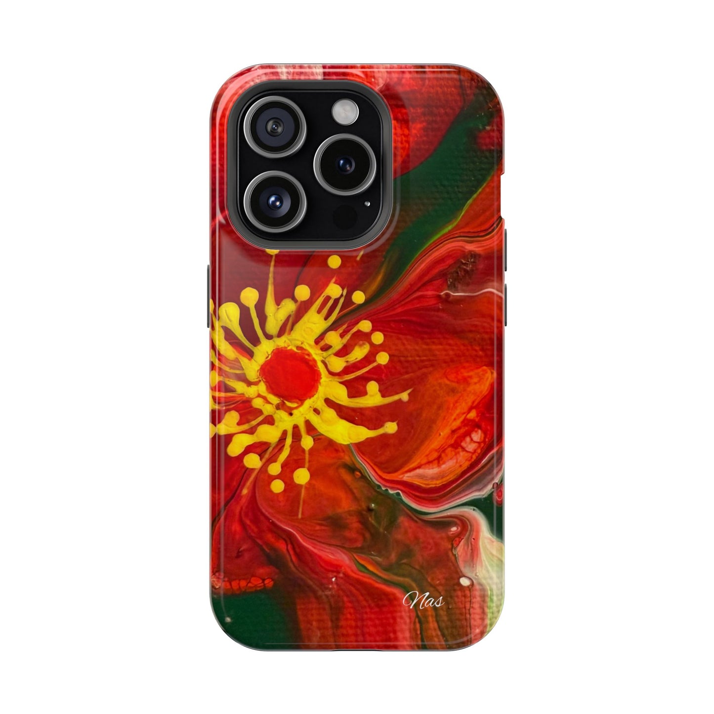 Vibrant Floral Phone Case -Original Art Design By Nadine A.S. , Gift for Her, Spring Accessory, Floral Lover, Mother's Day