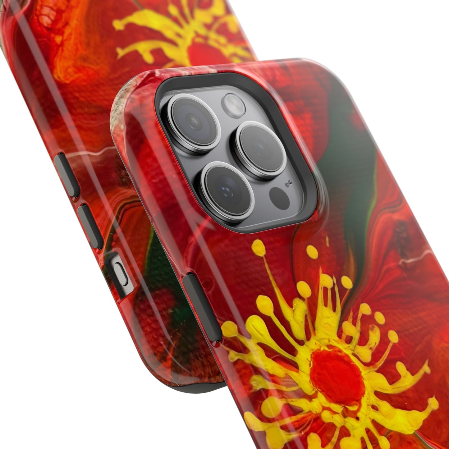 Vibrant Floral Phone Case -Original Art Design By Nadine A.S. , Gift for Her, Spring Accessory, Floral Lover, Mother's Day