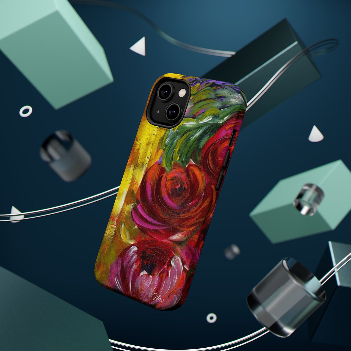 Peonies Phone Case -Original Art Design By Nadine A.S. , Gift for Her, Spring Accessory, Floral Lover, Mother's Day