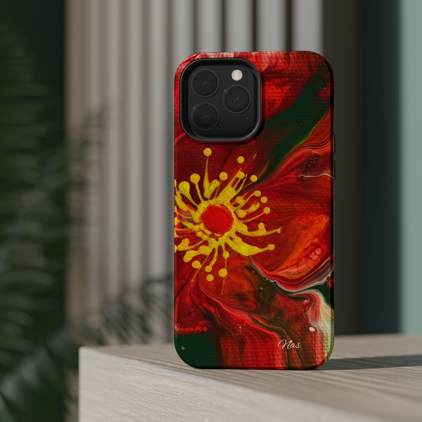 Vibrant Floral Phone Case -Original Art Design By Nadine A.S. , Gift for Her, Spring Accessory, Floral Lover, Mother's Day