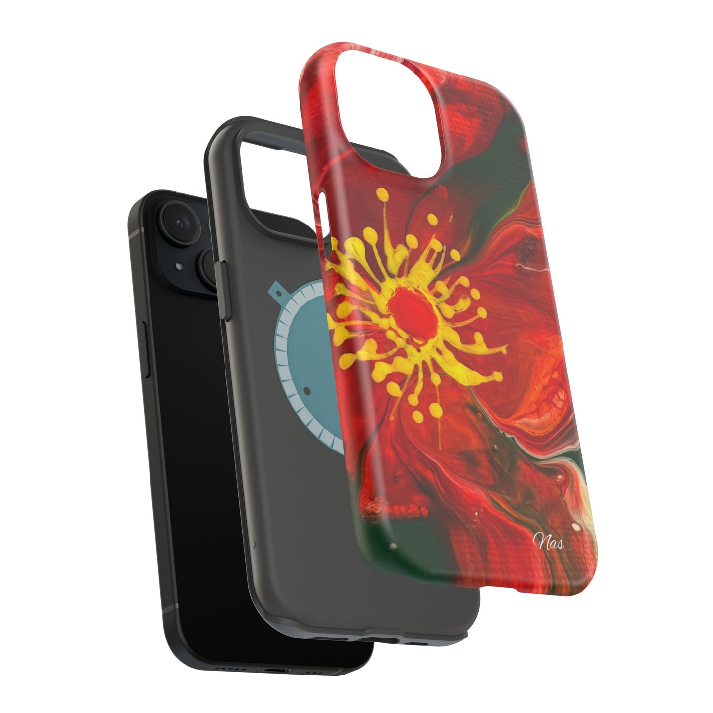 Vibrant Floral Phone Case -Original Art Design By Nadine A.S. , Gift for Her, Spring Accessory, Floral Lover, Mother's Day