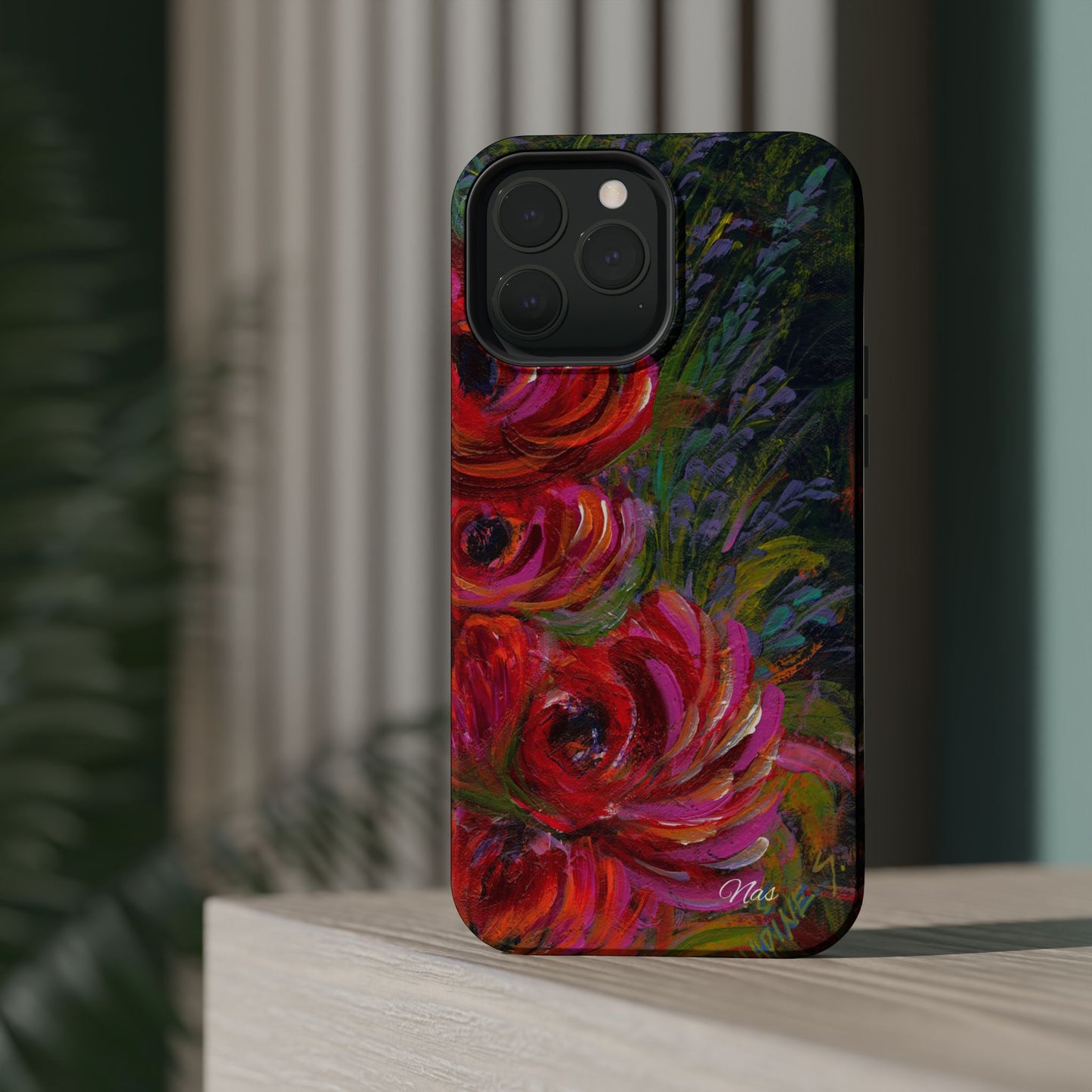 Peonies Phone Case -Original Art Design By Nadine A.S. , Gift for Her, Spring Accessory, Floral Lover, Mother's Day