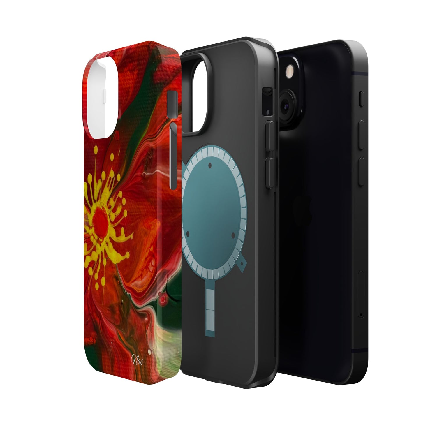 Vibrant Floral Phone Case -Original Art Design By Nadine A.S. , Gift for Her, Spring Accessory, Floral Lover, Mother's Day