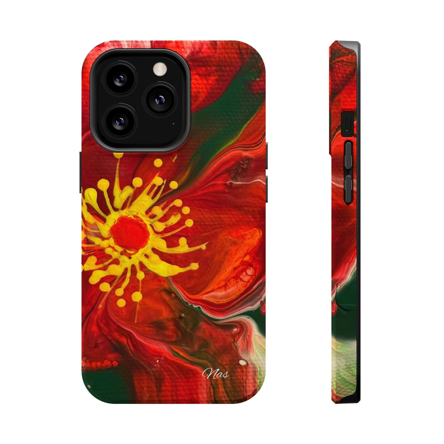 Vibrant Floral Phone Case -Original Art Design By Nadine A.S. , Gift for Her, Spring Accessory, Floral Lover, Mother's Day