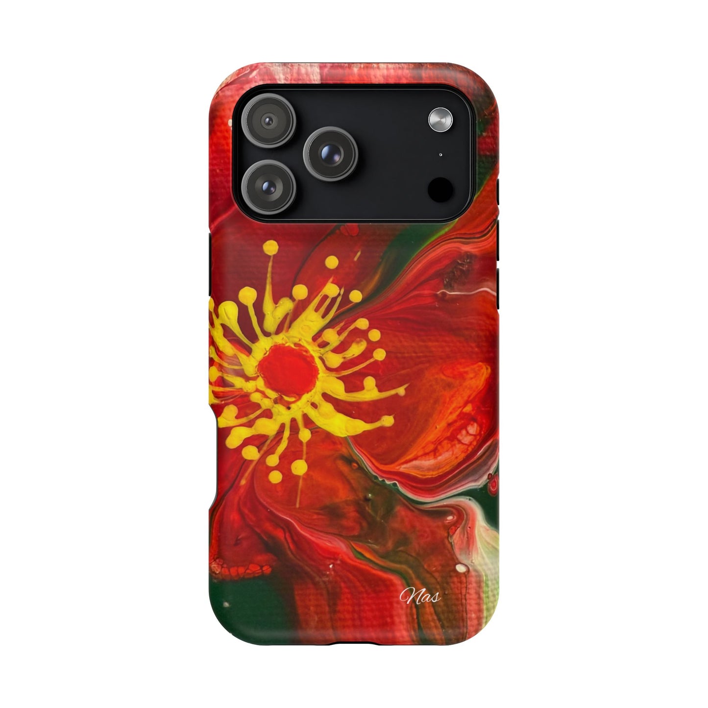 Vibrant Floral Phone Case -Original Art Design By Nadine A.S. , Gift for Her, Spring Accessory, Floral Lover, Mother's Day