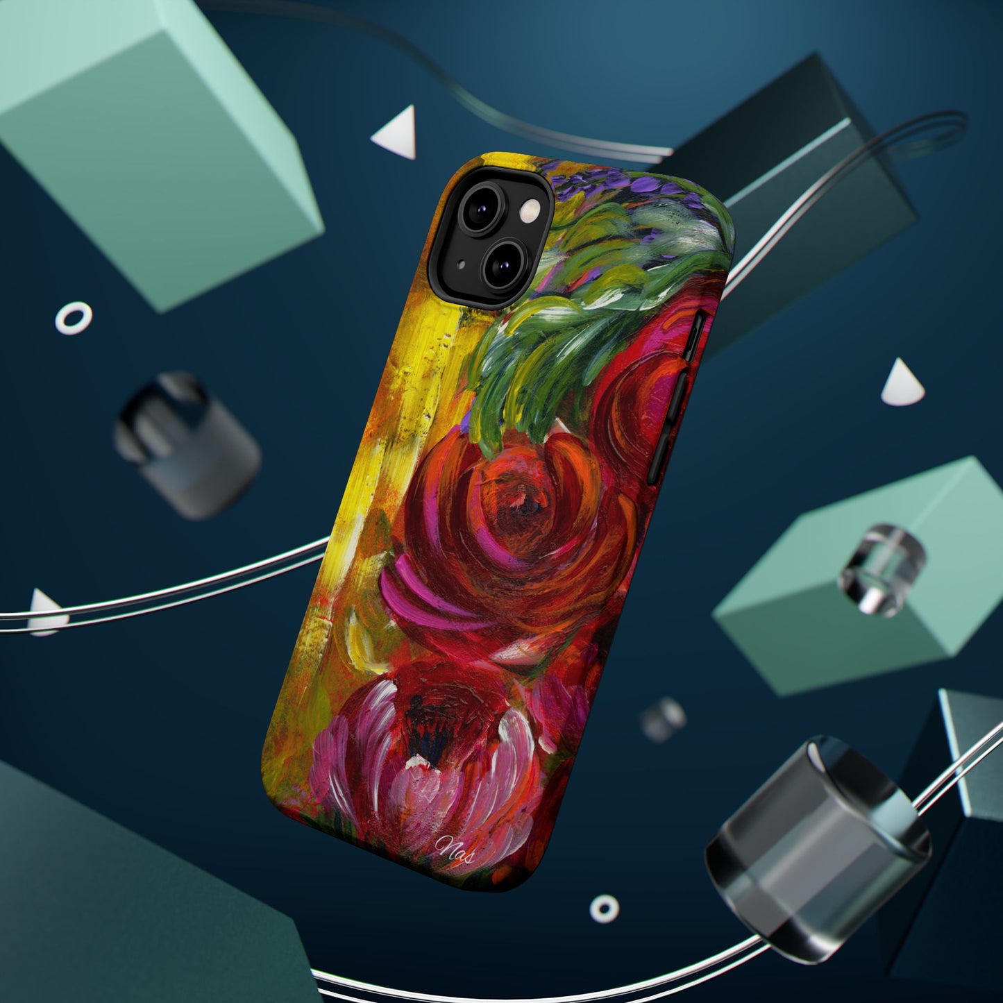 Peonies Phone Case -Original Art Design By Nadine A.S. , Gift for Her, Spring Accessory, Floral Lover, Mother's Day