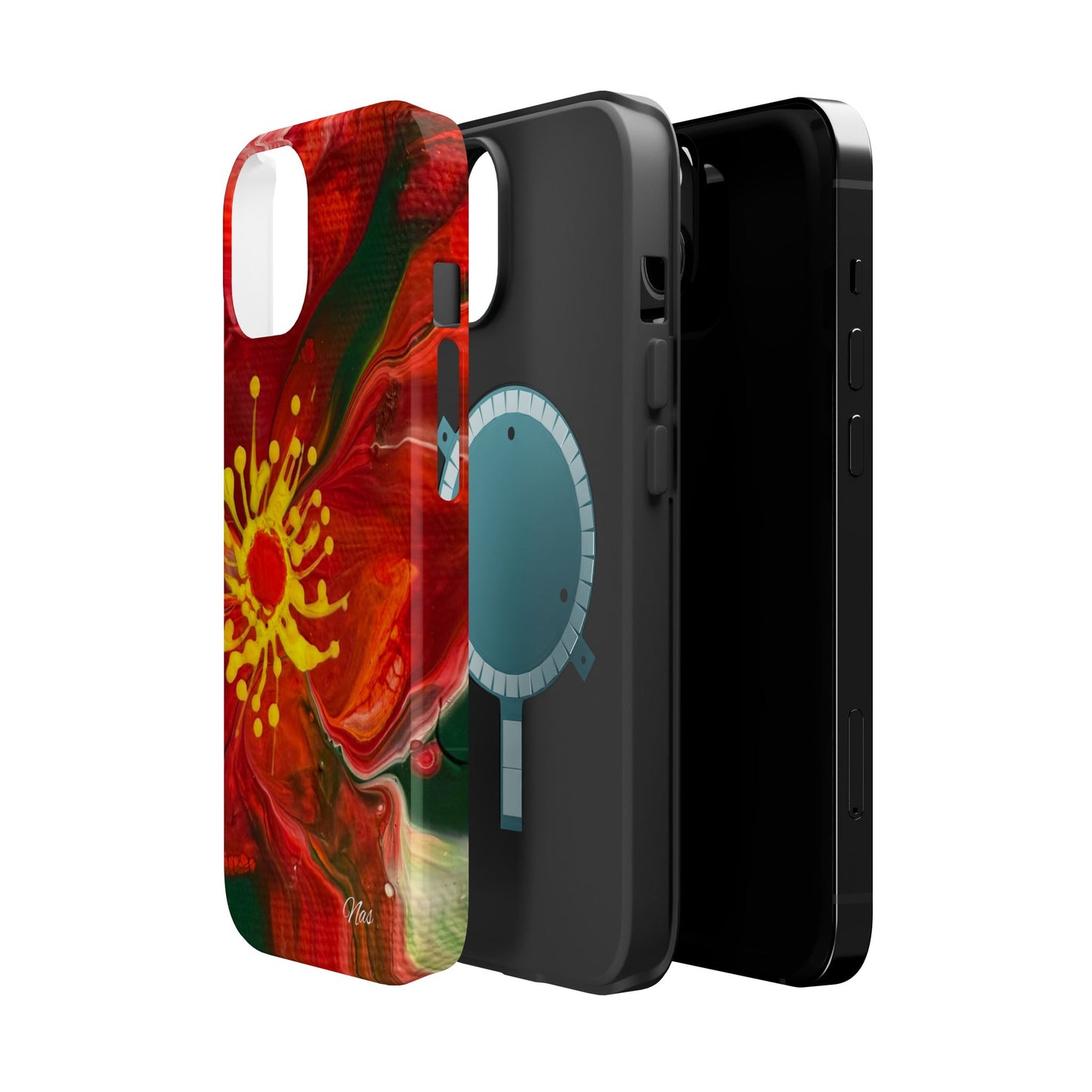 Vibrant Floral Phone Case -Original Art Design By Nadine A.S. , Gift for Her, Spring Accessory, Floral Lover, Mother's Day