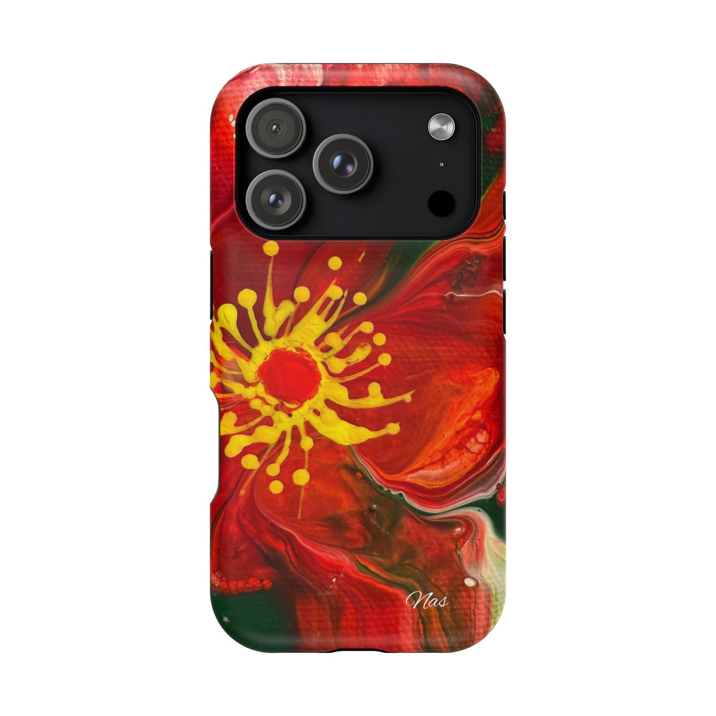 Vibrant Floral Phone Case -Original Art Design By Nadine A.S. , Gift for Her, Spring Accessory, Floral Lover, Mother's Day
