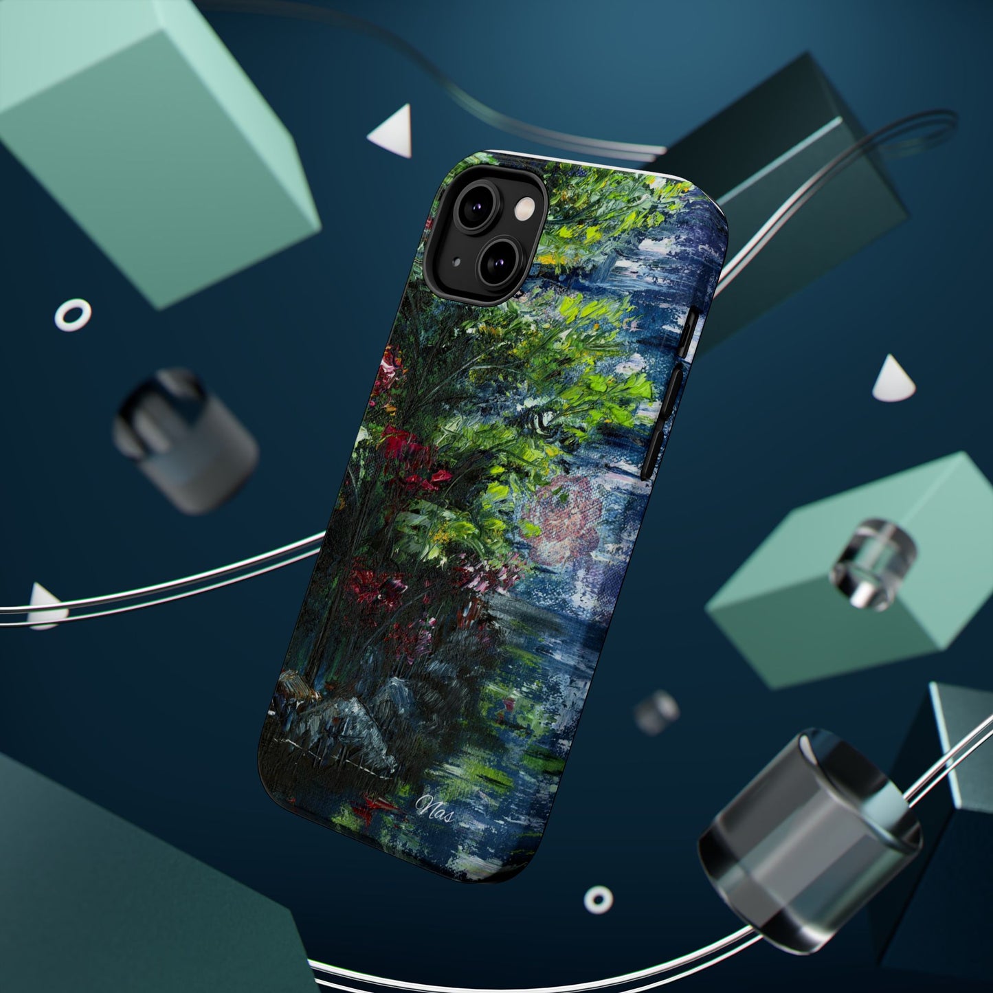 Landscape Phone Case -Original Art Design By Nadine A.S. , Gift for Her, Spring Accessory, Floral Lover, Mother's Day