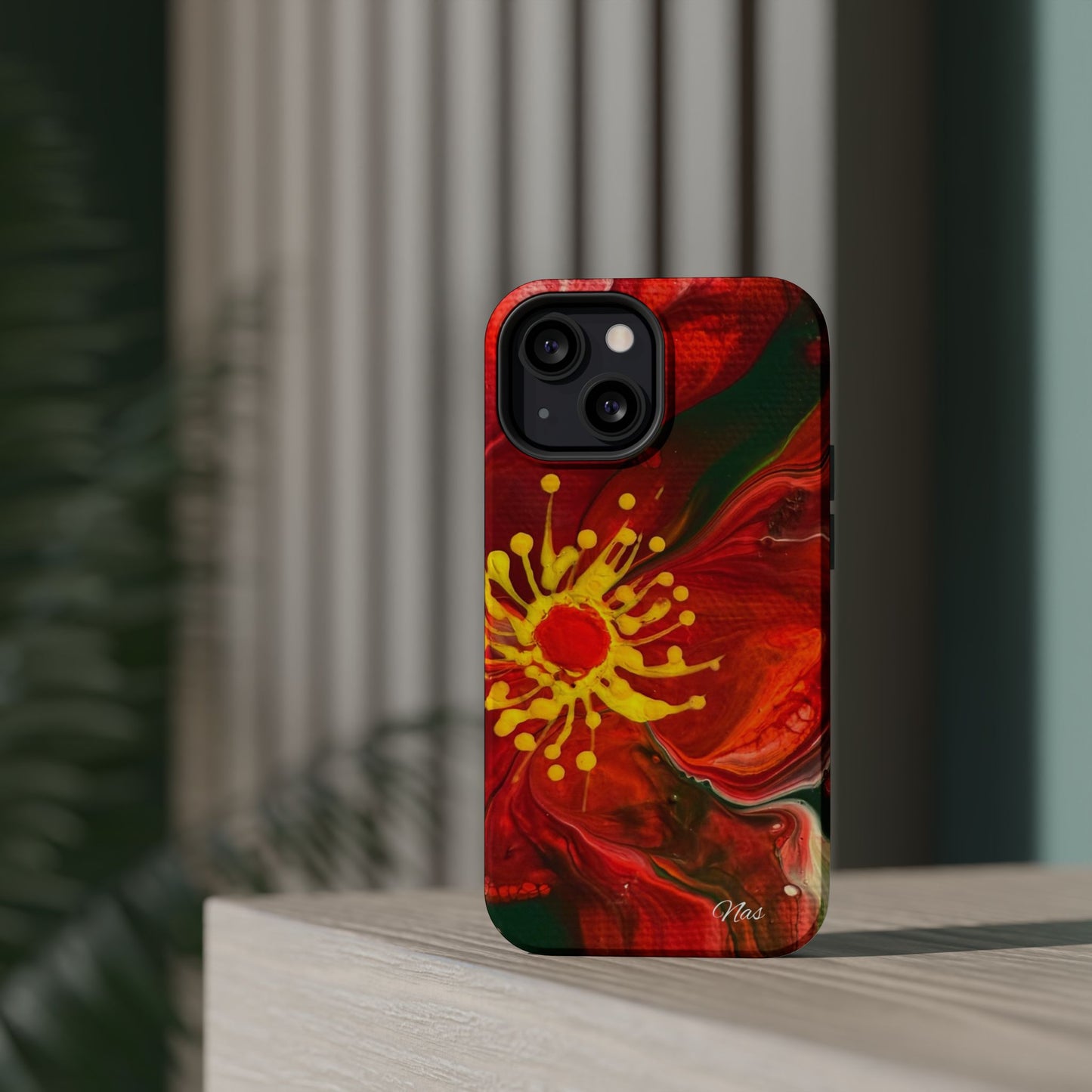 Vibrant Floral Phone Case -Original Art Design By Nadine A.S. , Gift for Her, Spring Accessory, Floral Lover, Mother's Day