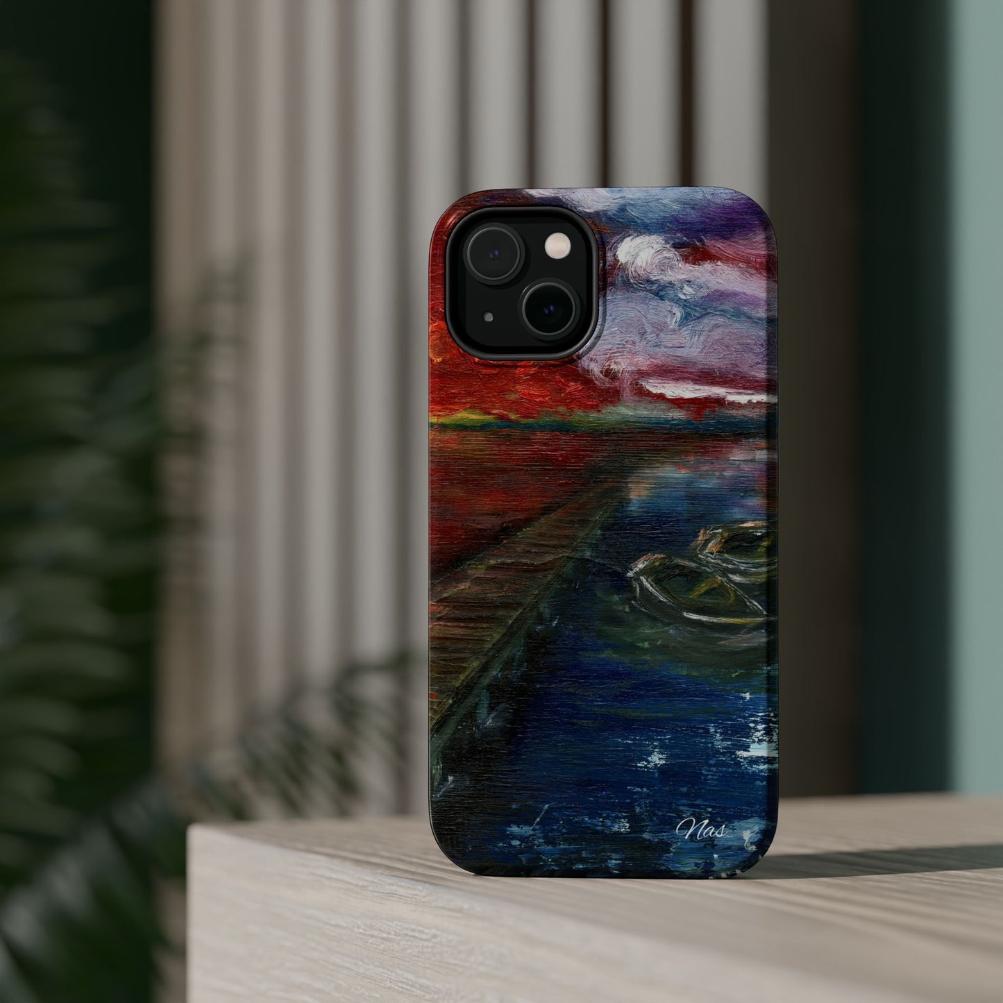 Artist sea Landscape Phone Case -Original Art Design By Nadine A.S. , Gift for Her, Spring Accessory, Floral Lover, Mother's Day