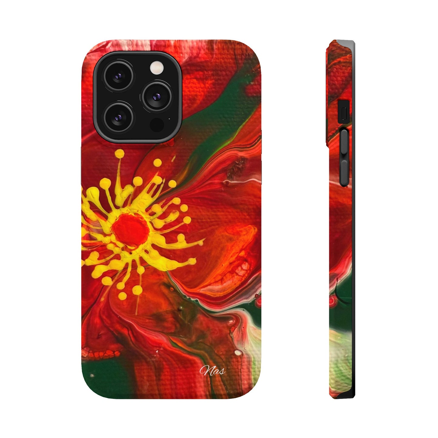 Vibrant Floral Phone Case -Original Art Design By Nadine A.S. , Gift for Her, Spring Accessory, Floral Lover, Mother's Day