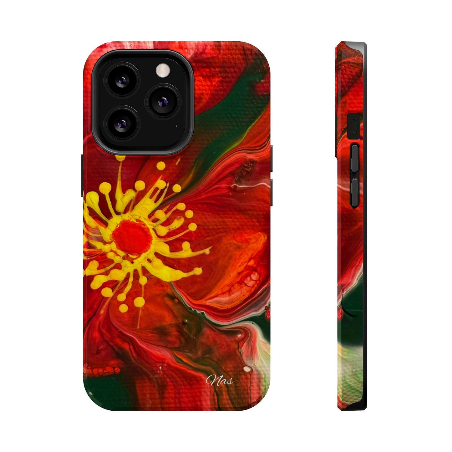 Vibrant Floral Phone Case -Original Art Design By Nadine A.S. , Gift for Her, Spring Accessory, Floral Lover, Mother's Day