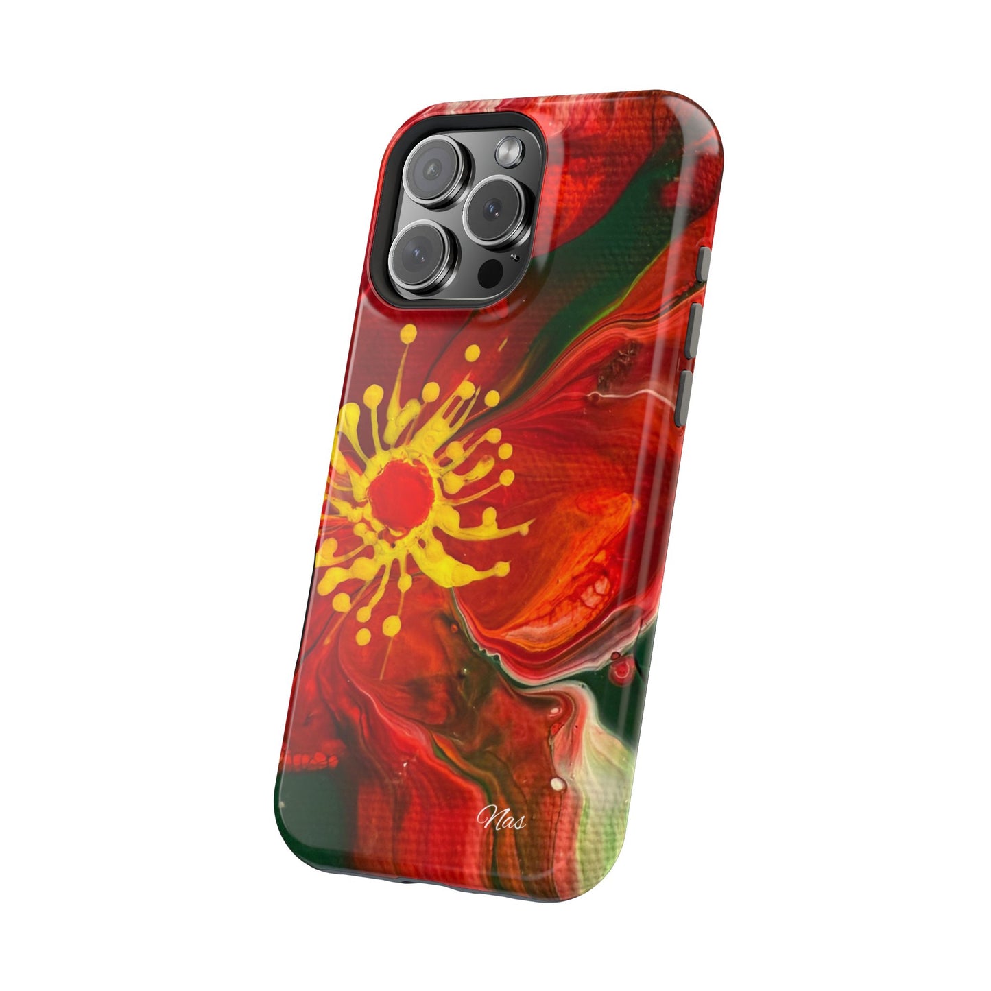 Vibrant Floral Phone Case -Original Art Design By Nadine A.S. , Gift for Her, Spring Accessory, Floral Lover, Mother's Day