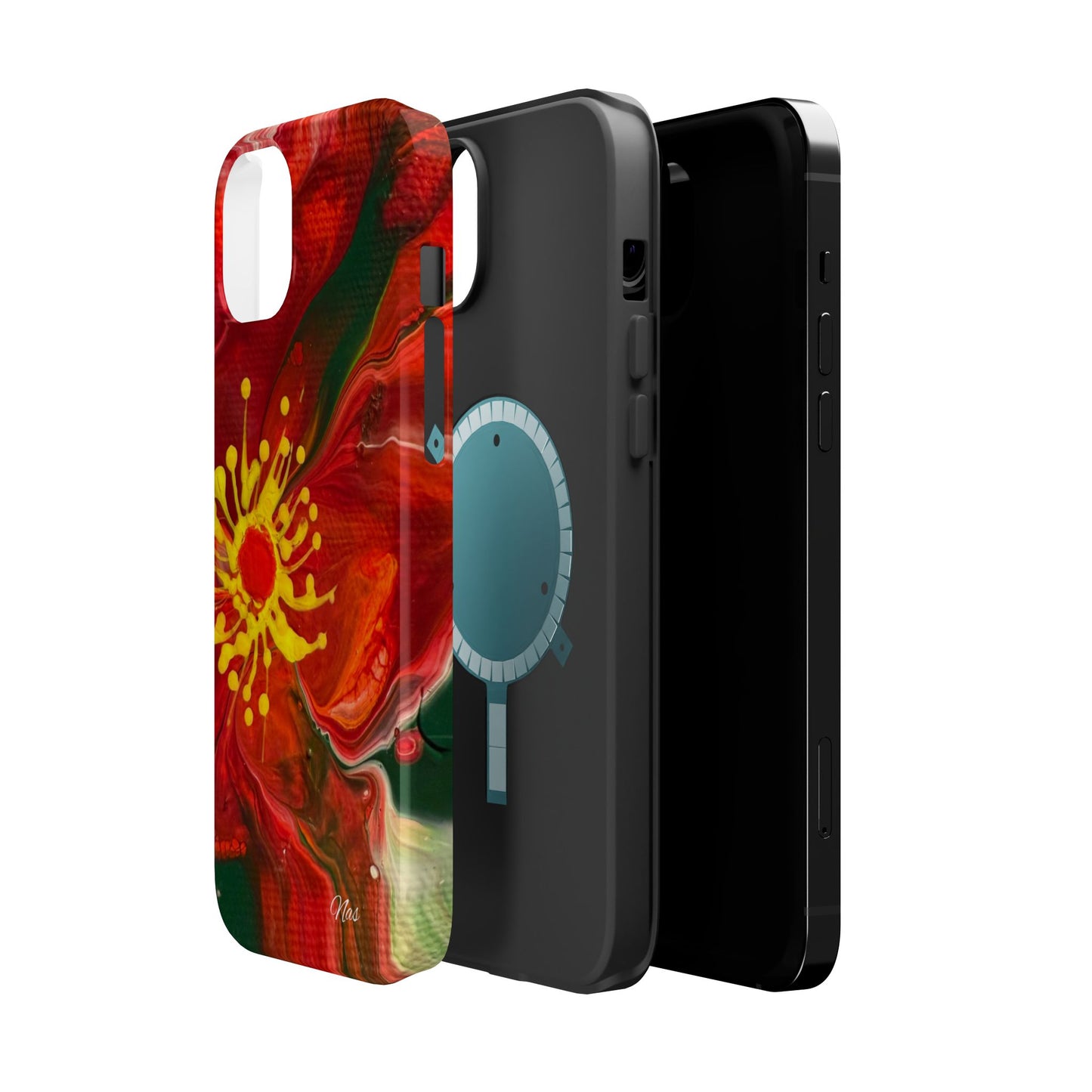 Vibrant Floral Phone Case -Original Art Design By Nadine A.S. , Gift for Her, Spring Accessory, Floral Lover, Mother's Day