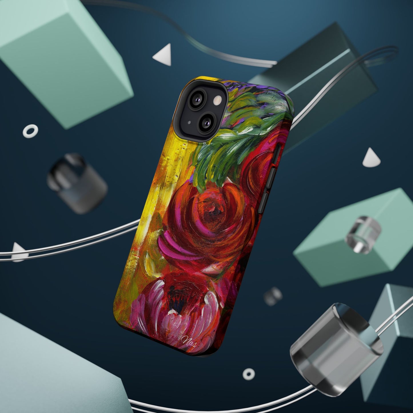 Peonies Phone Case -Original Art Design By Nadine A.S. , Gift for Her, Spring Accessory, Floral Lover, Mother's Day