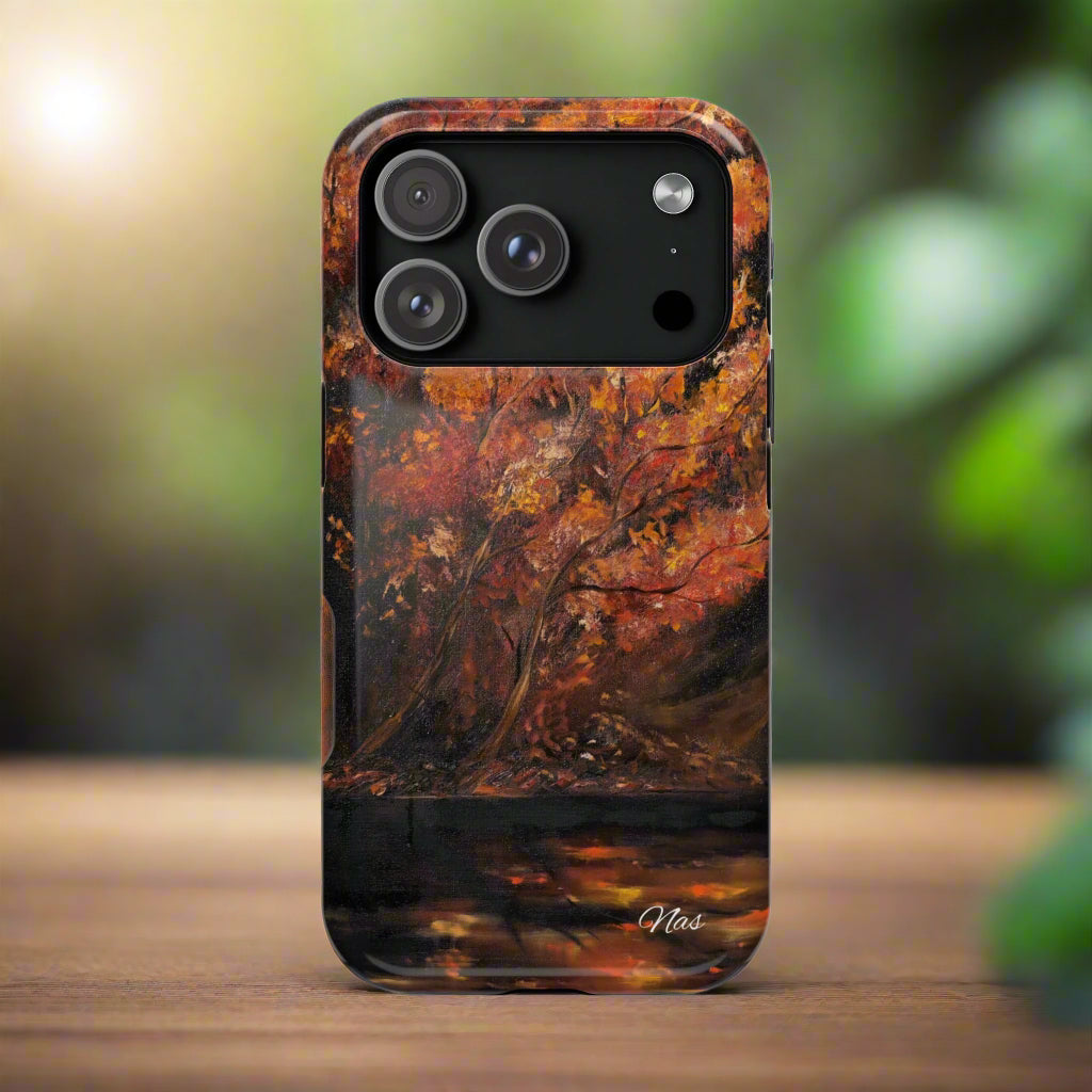 Fall Landscape Phone Case -Original Art Design By Nadine A.S. , Gift for Her, Spring Accessory, Floral Lover, Mother's Day
