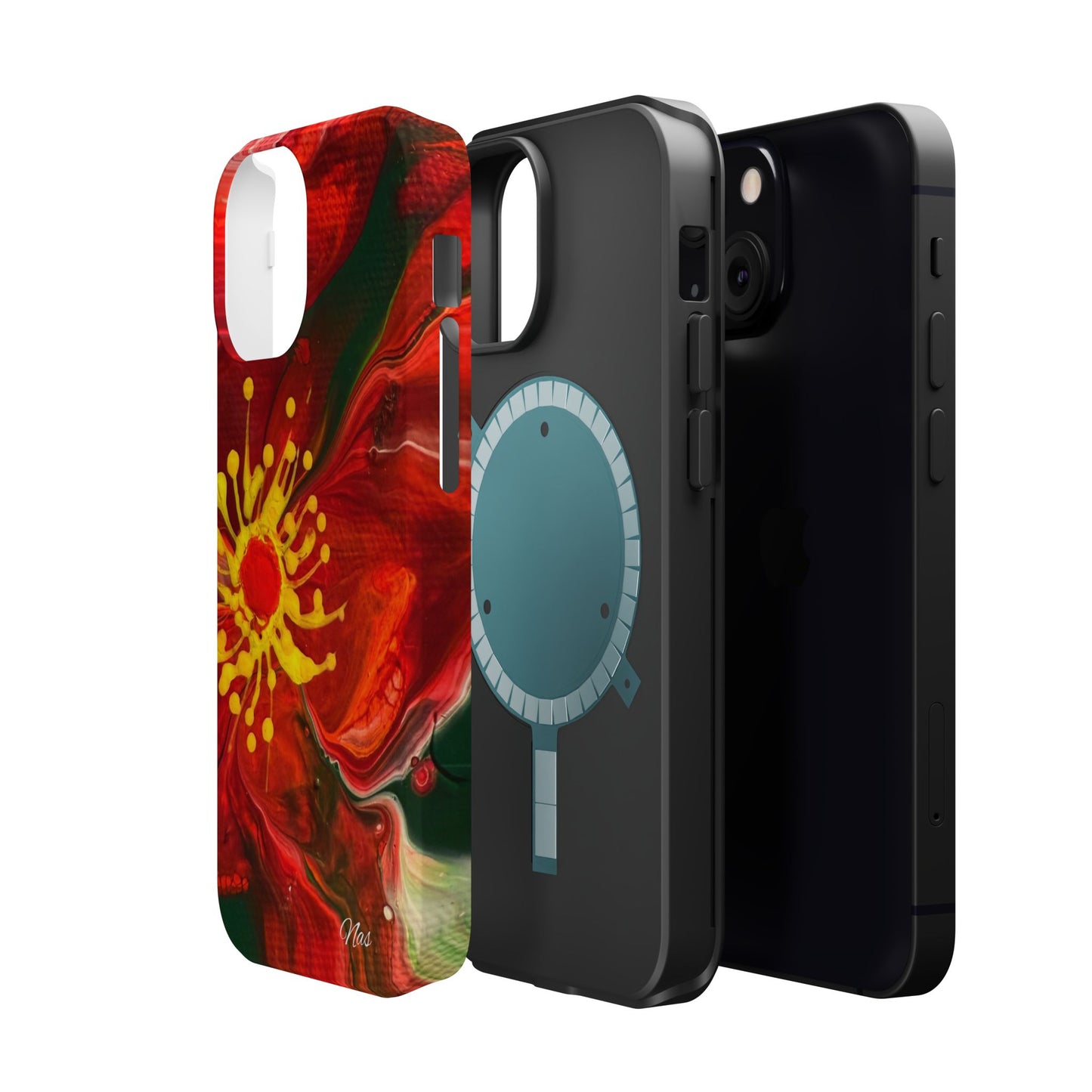 Vibrant Floral Phone Case -Original Art Design By Nadine A.S. , Gift for Her, Spring Accessory, Floral Lover, Mother's Day