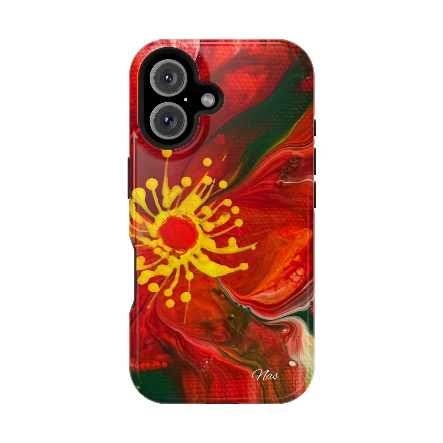 Vibrant Floral Phone Case -Original Art Design By Nadine A.S. , Gift for Her, Spring Accessory, Floral Lover, Mother's Day