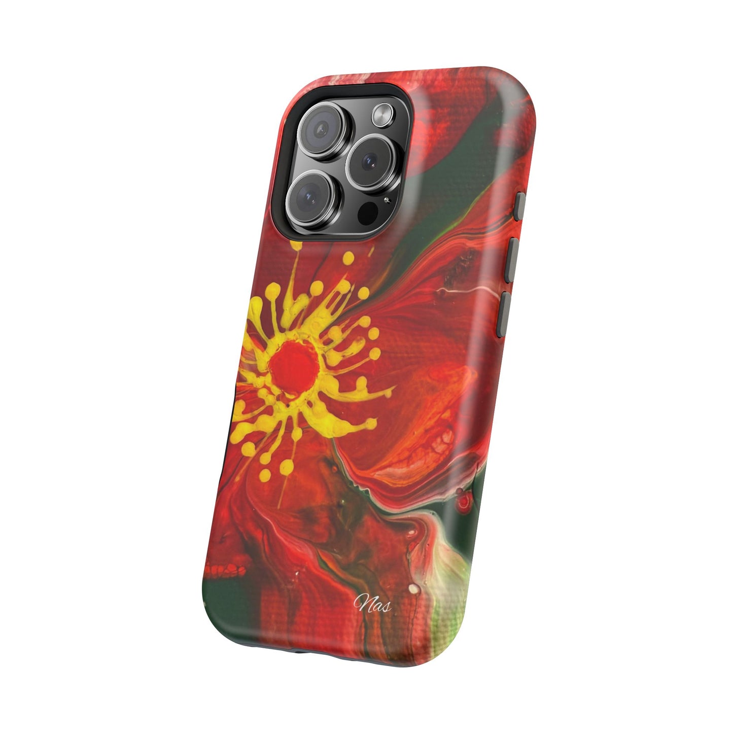 Vibrant Floral Phone Case -Original Art Design By Nadine A.S. , Gift for Her, Spring Accessory, Floral Lover, Mother's Day