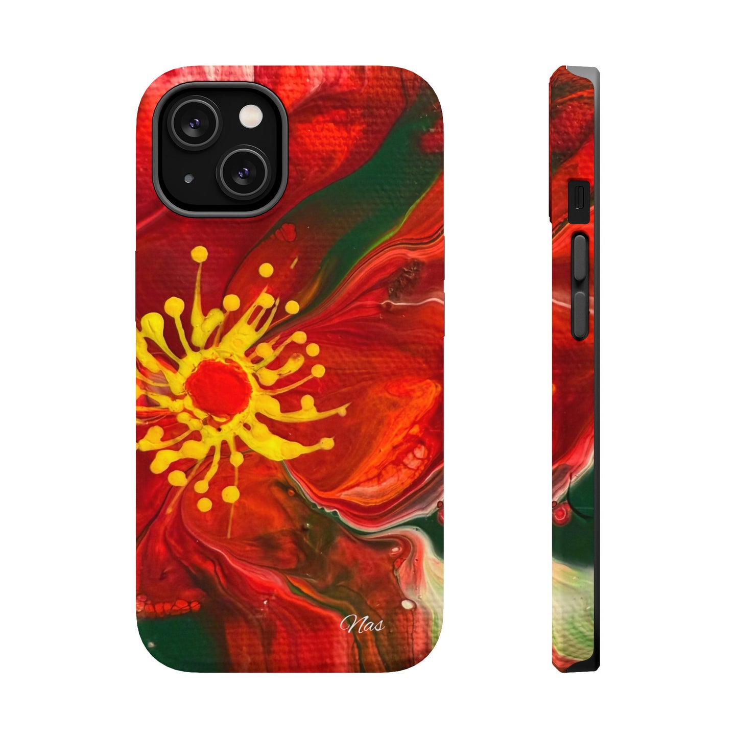 Vibrant Floral Phone Case -Original Art Design By Nadine A.S. , Gift for Her, Spring Accessory, Floral Lover, Mother's Day