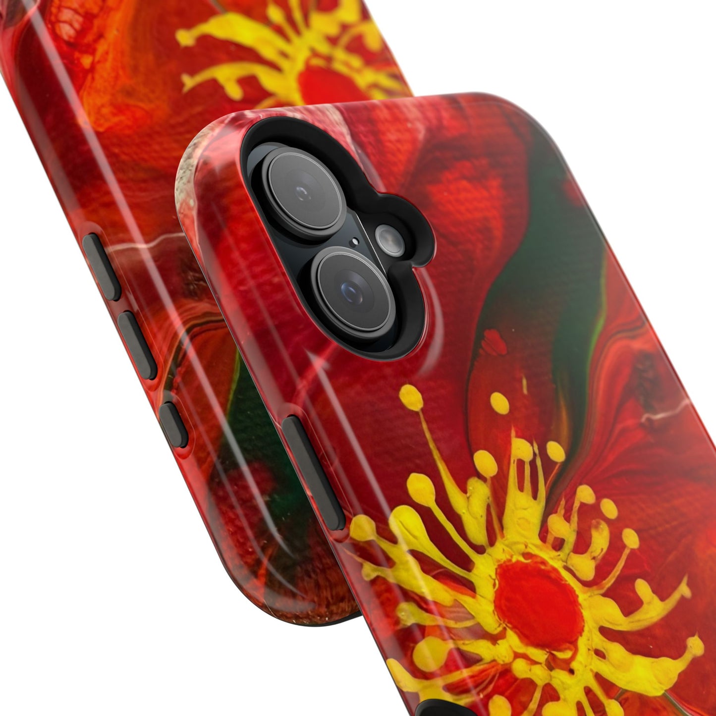 Vibrant Floral Phone Case -Original Art Design By Nadine A.S. , Gift for Her, Spring Accessory, Floral Lover, Mother's Day