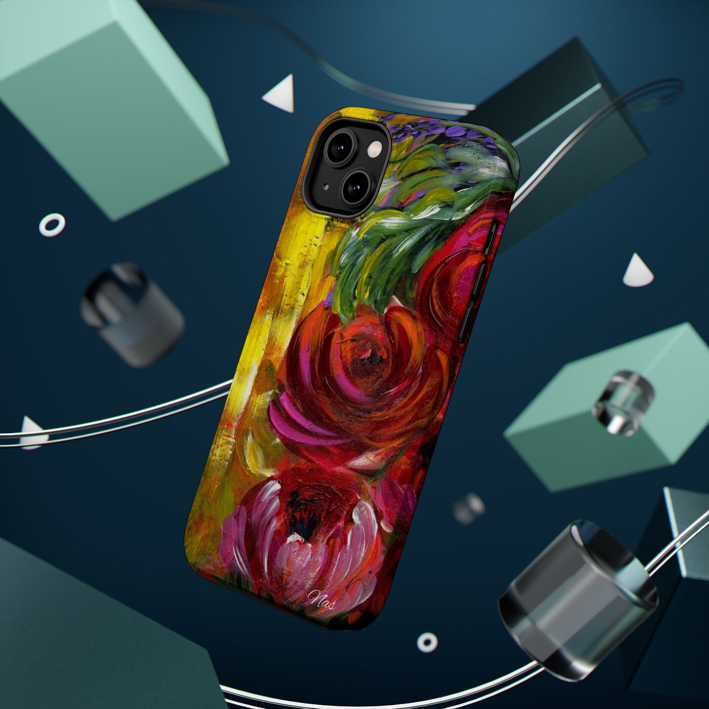 Peonies Phone Case -Original Art Design By Nadine A.S. , Gift for Her, Spring Accessory, Floral Lover, Mother's Day