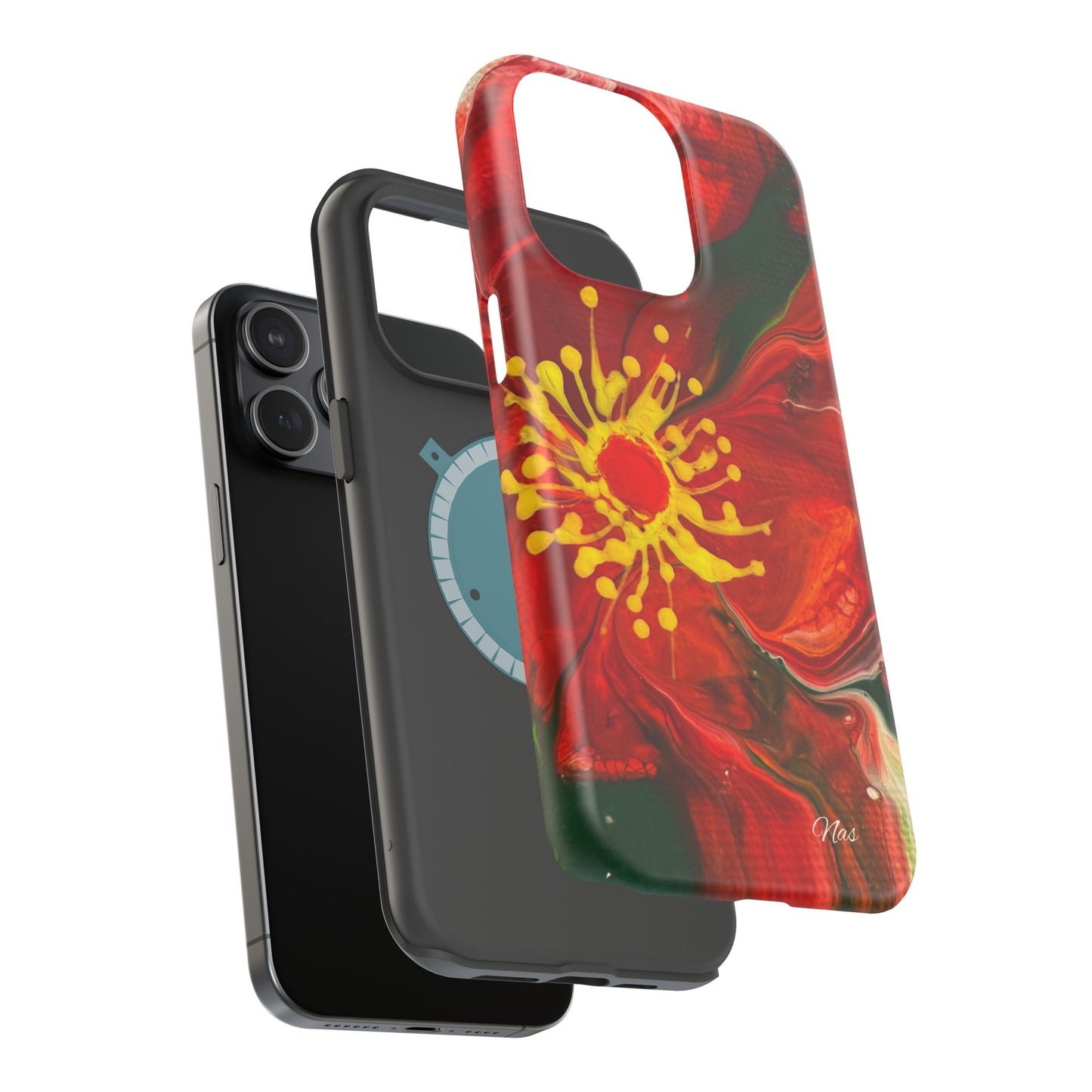 Vibrant Floral Phone Case -Original Art Design By Nadine A.S. , Gift for Her, Spring Accessory, Floral Lover, Mother's Day