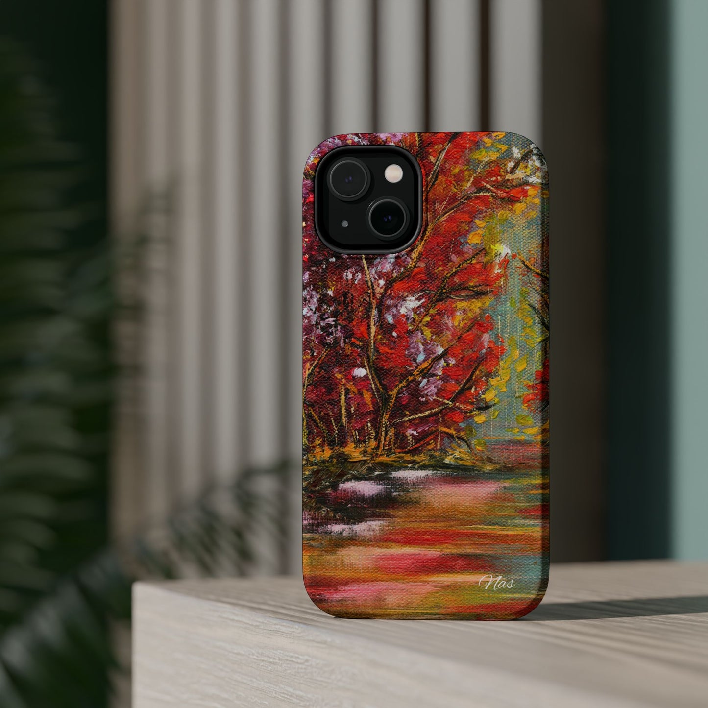 Fall landscape Phone Case -Original Art Design By Nadine A.S. , Gift for Her, Spring Accessory, Floral Lover, Mother's Day