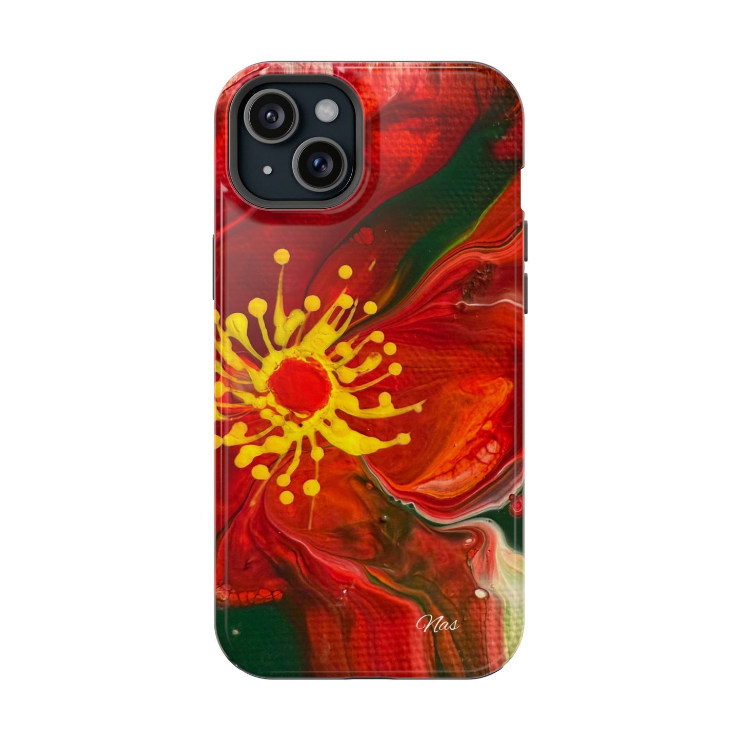 Vibrant Floral Phone Case -Original Art Design By Nadine A.S. , Gift for Her, Spring Accessory, Floral Lover, Mother's Day